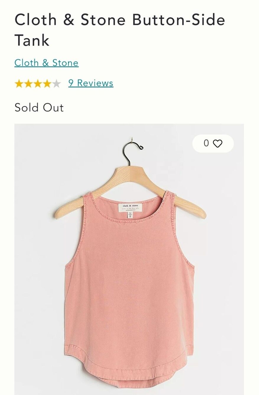 cloth and stone by anthropologie sleeveless button top size S